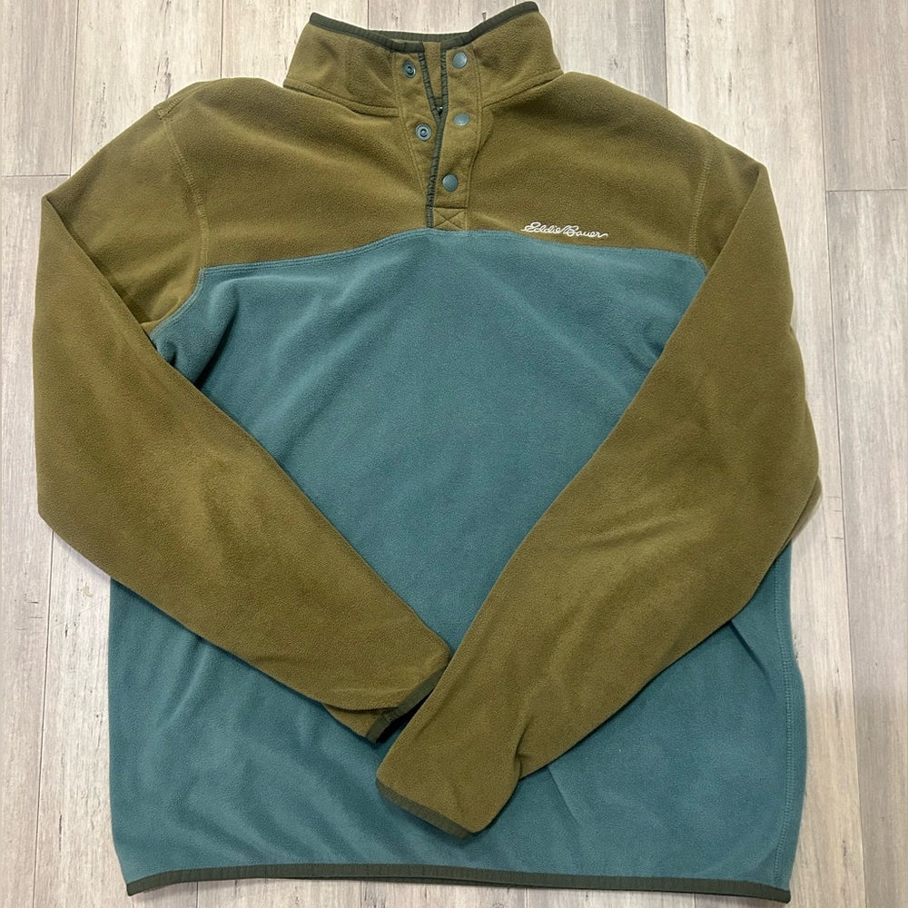 Eddie Bauer Men’s Fleece Button Pullover Large